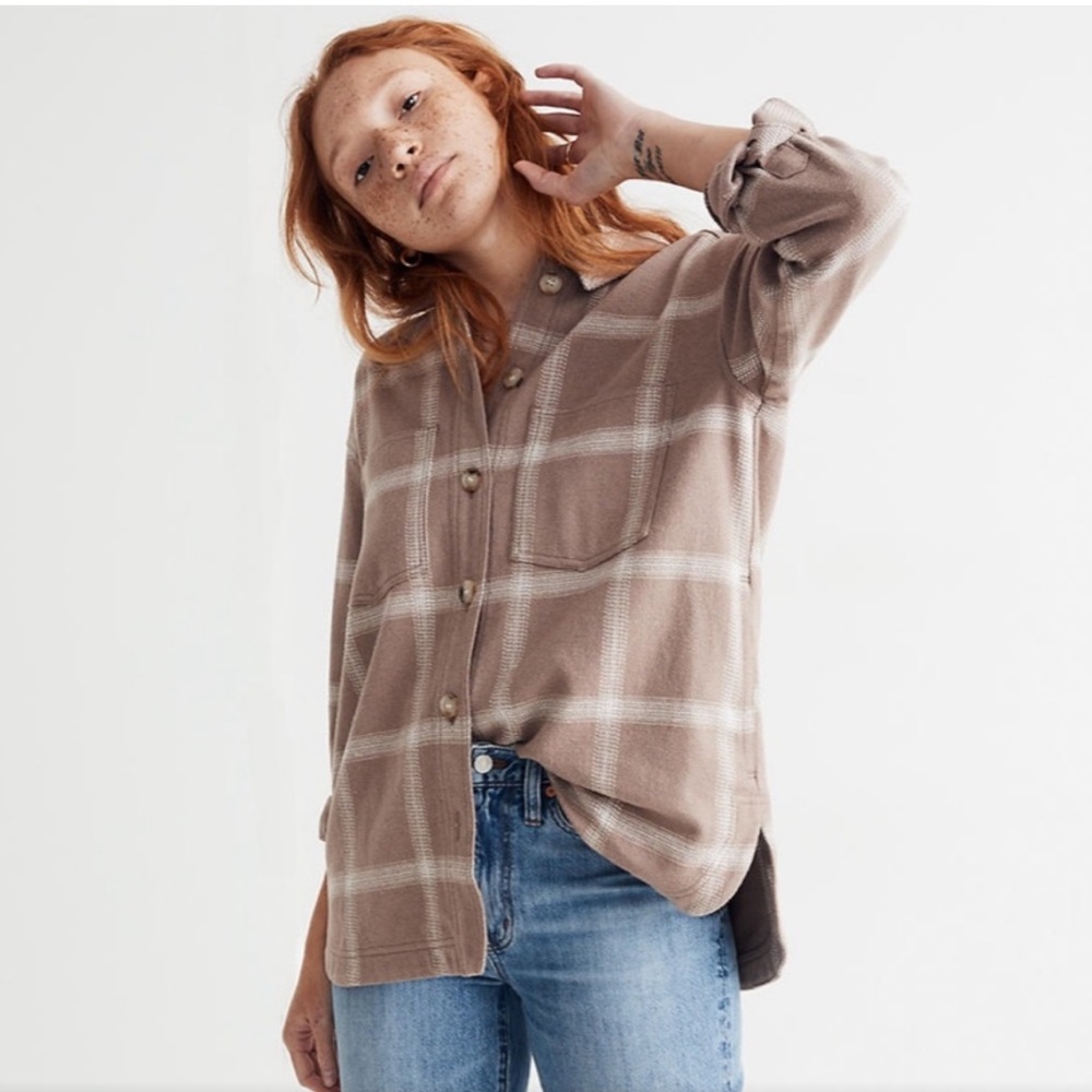 Madewell Flannel Kentwood Shirt-Jacket in Windowpane